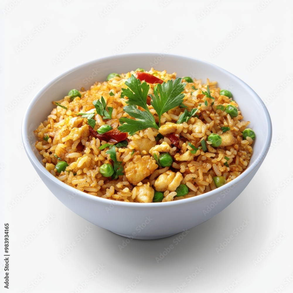 Delicious Fried Rice with Vegetables and Chicken