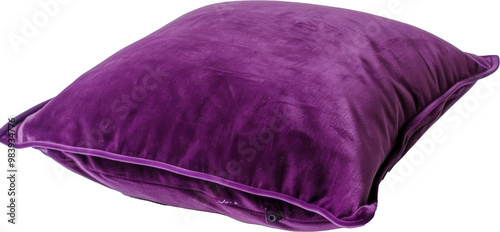 Purple cushion isolated on transparent background as mockup 1