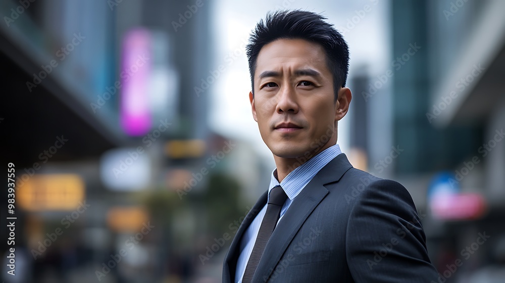 Asian business man in the city, business people concept Asian business man in the city, business people concept