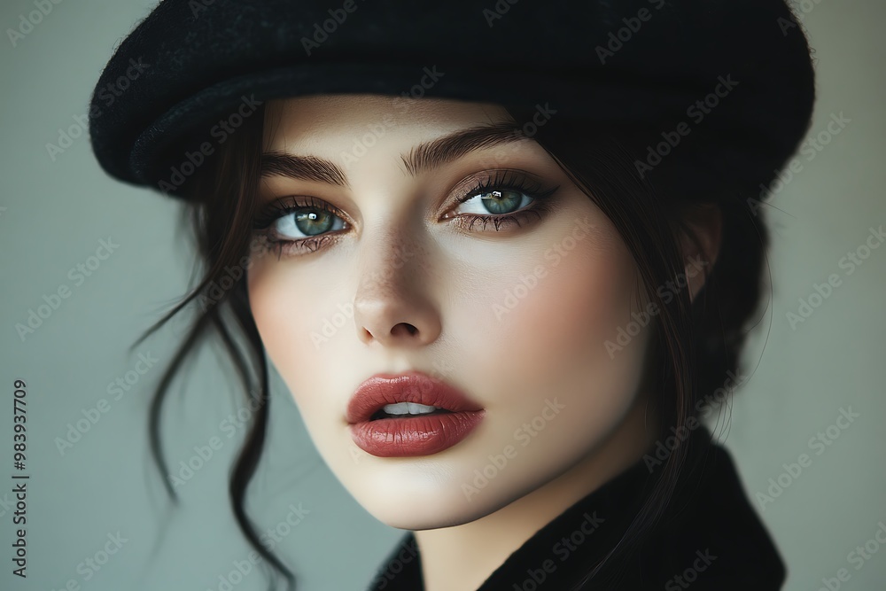 Beautiful young woman in black clothes Beautiful young woman in black clothes