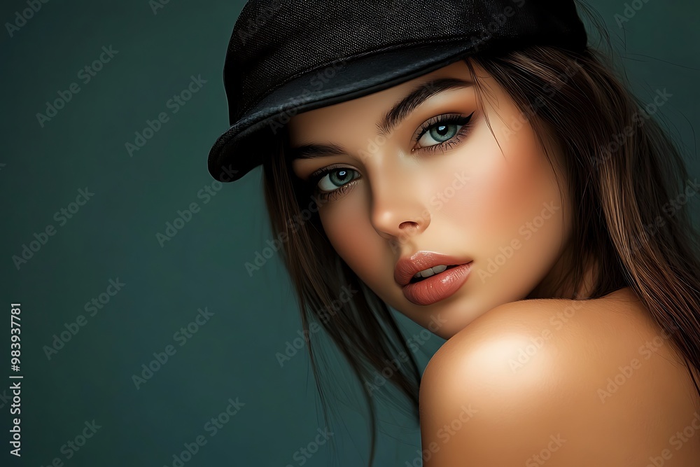 Beautiful young woman in black clothes Beautiful young woman in black clothes