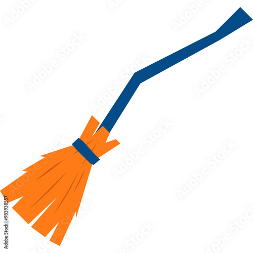 Flat Broomstick Illustration