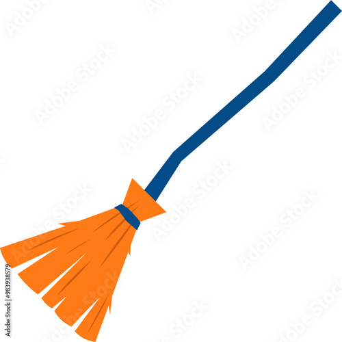 Flat Broomstick Illustration