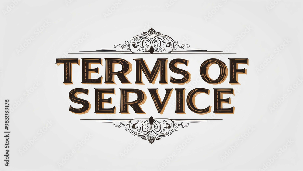 Fototapeta premium terms of service typography lettering decorative design on plain white background