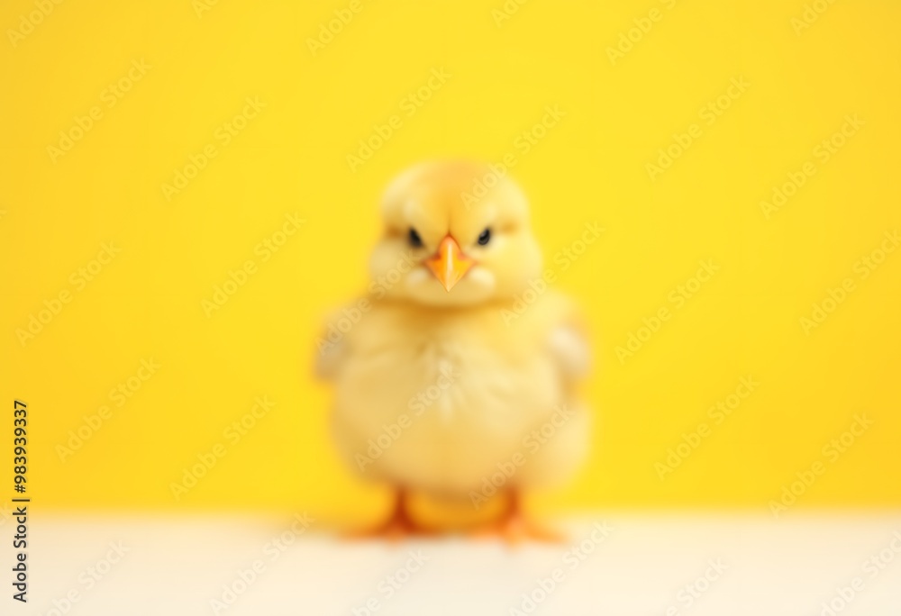 Cute Chick on Yellow Background Cute Chick on Yellow Background