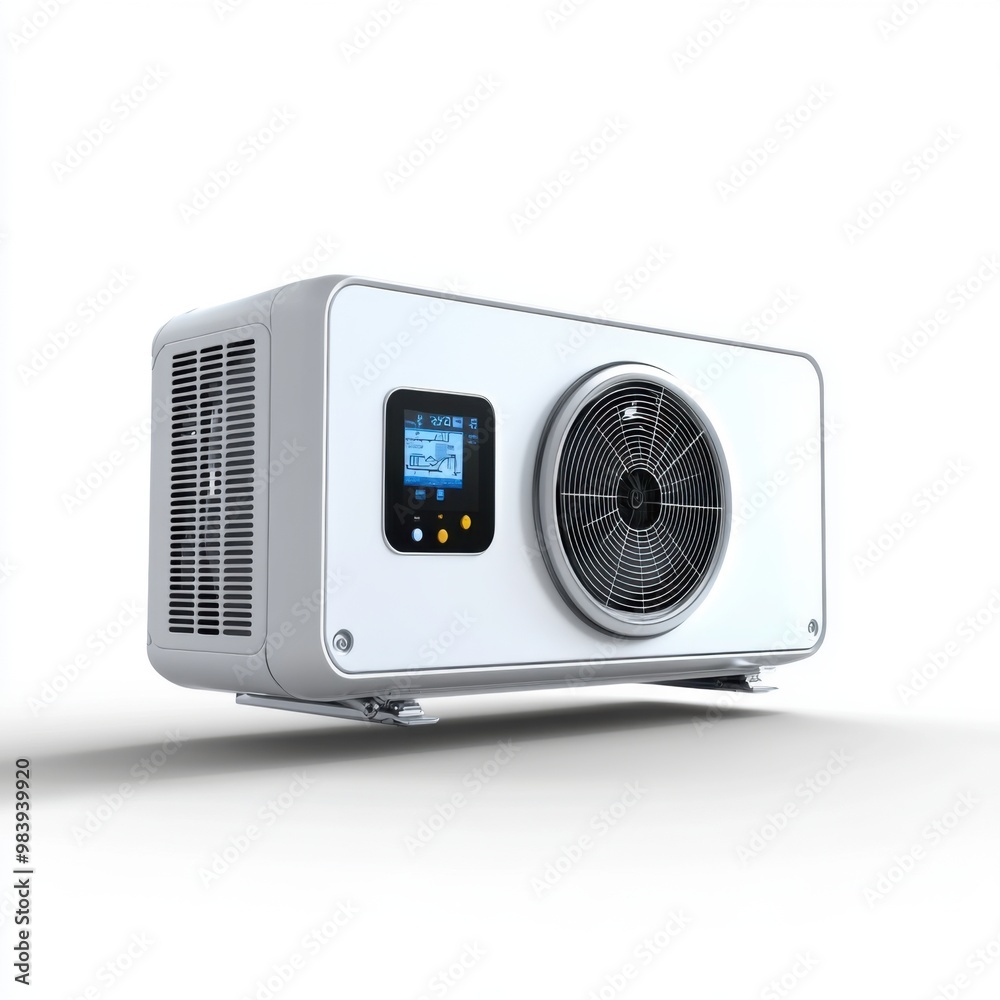 Fototapeta premium Modern Air Conditioner with Digital Display Panel