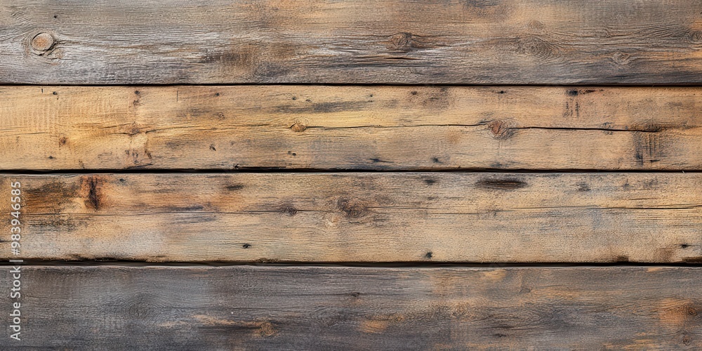 Rustic weathered wooden planks arranged horizontally Rustic weathered wooden planks arranged horizontally
