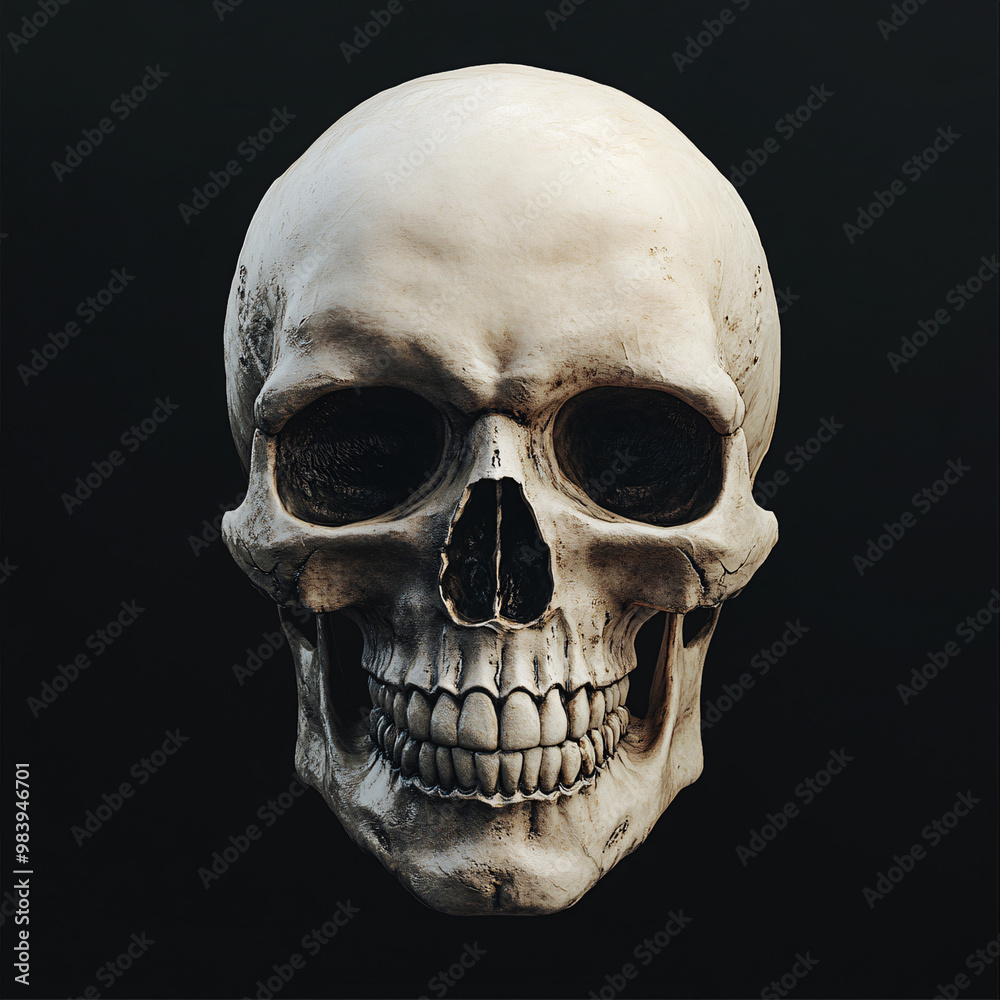 Obraz premium Human skull, Day of the Dead, Scary grunge skull