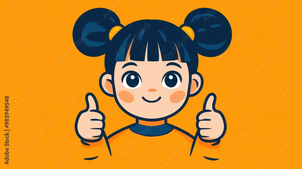Naklejka premium A whimsical flat logo showcases a quirky bun with playful thumbs peeking out, adding charm and fun to your design.