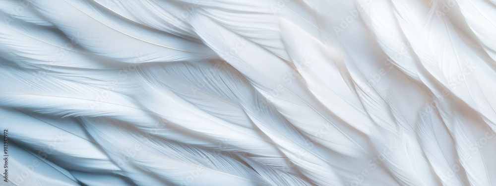 White bird feathers background with copy space. Natural neutral texture White bird feathers background with copy space. Natural neutral texture