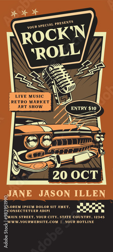 Rock N Roll Roll-up Banner