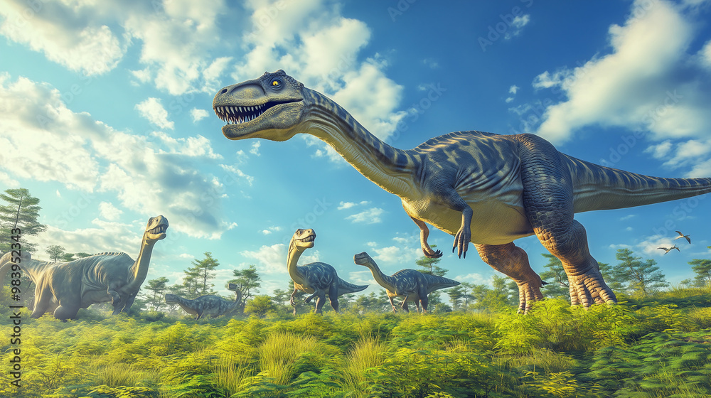 Fototapeta premium dinosaurs in the grass