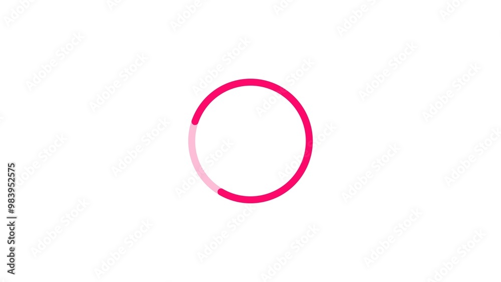 circle icon magenta red color 4k illustration. circle loading white background 4k illustration.