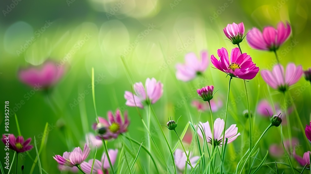 _flower_background_Pink_flowers_Garden_Green_gras _flower_background_Pink_flowers_Garden_Green_gras