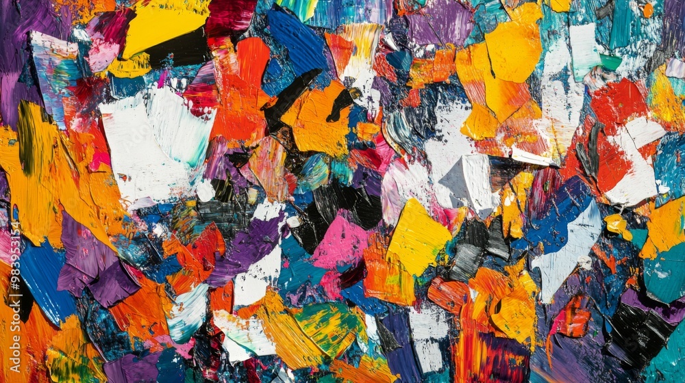 Fototapeta premium Abstract colorful oil painting texture background.