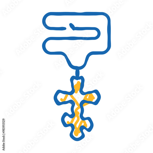 pectoral cross doodle icon sketch vector. pectoral cross sign. isolated symbol illustration