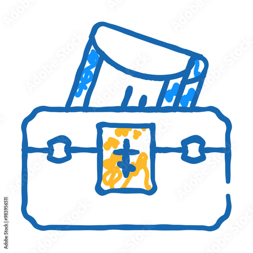 donation for church doodle icon sketch vector. donation for church sign. isolated symbol illustration