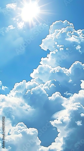 Beautiful Blue Skies with Nature, Moon ,Cloud ,Beach scenery, Tree, night -Anime concept Background
