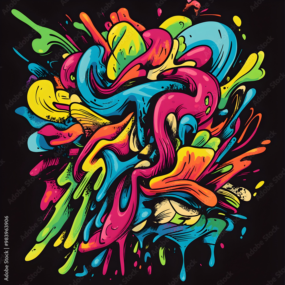 Abstract graffiti art with vibrant colors
Abstract graffiti art with vibrant colors