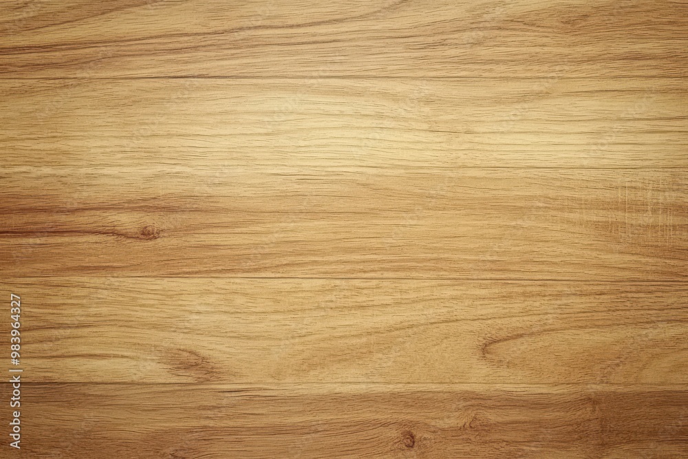 Fototapeta premium A bright, light-brown wooden surface with subtle grain patterns running horizontally.