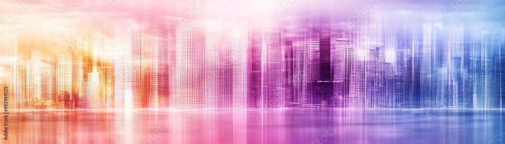 Abstract cityscape with vibrant colors blending, creating a dreamy atmosphere. Ideal for modern art or urban themes. Abstract cityscape with vibrant colors blending, creating a dreamy atmosphere. Ideal for modern art or urban themes.