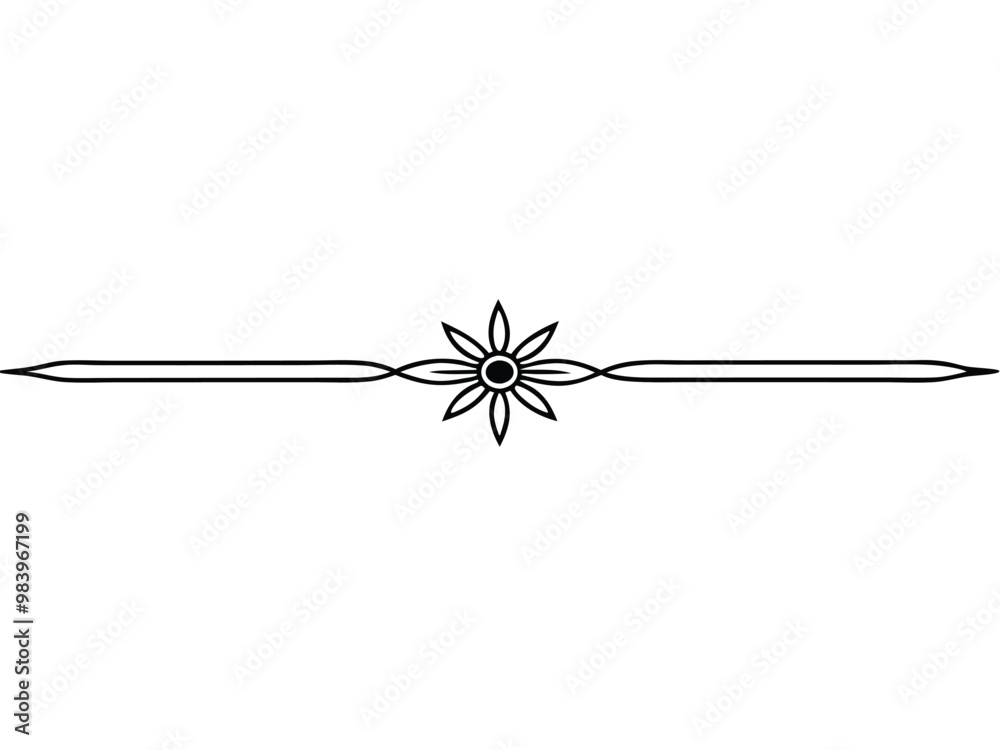 Decorative Line art Vector Border illustration on white background Decorative Line art Vector Border illustration on white background