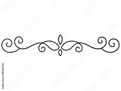 Decorative Line art Vector Border illustration on white background