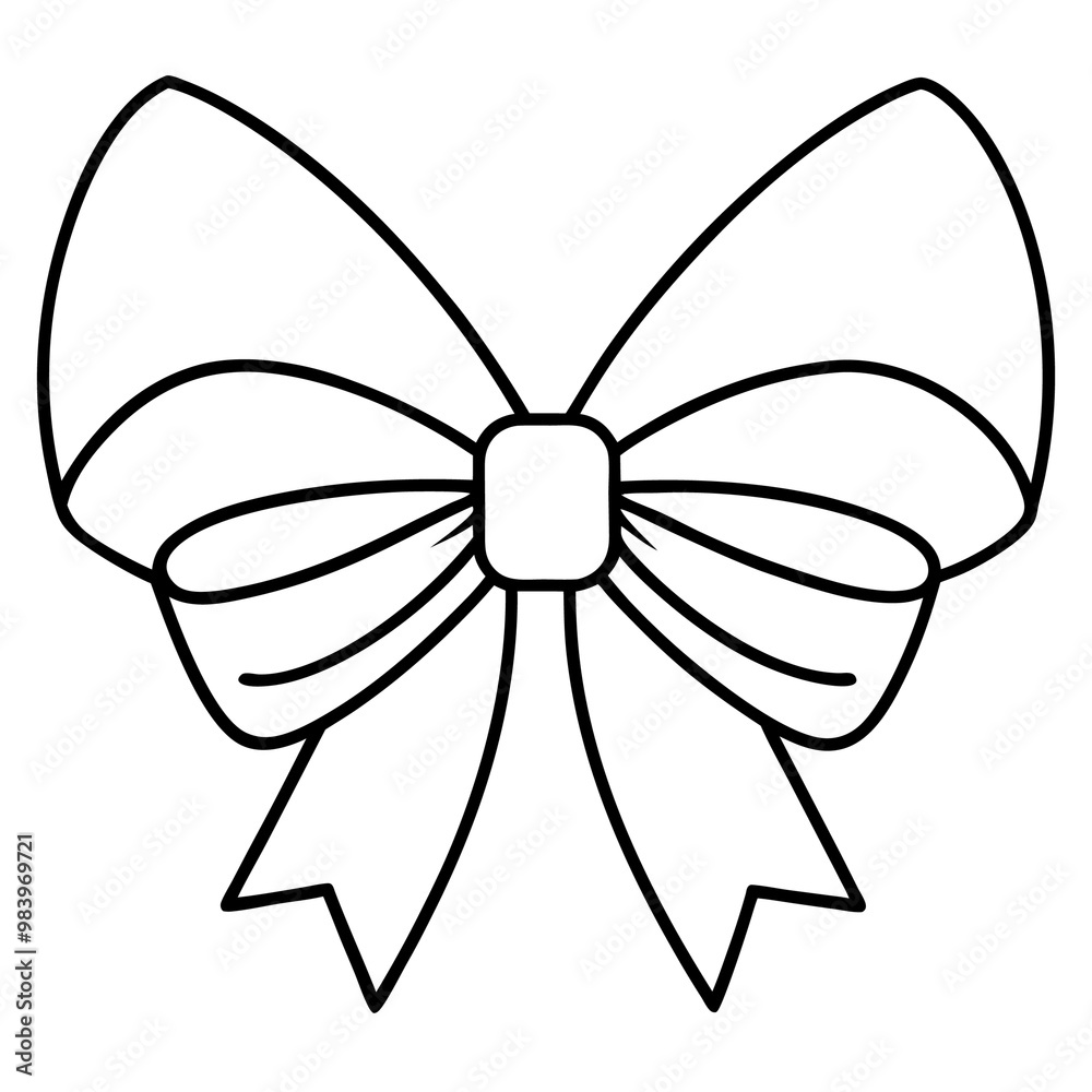 packing bow ribbon outline coloring book page line art drawing packing bow ribbon outline coloring book page line art drawing