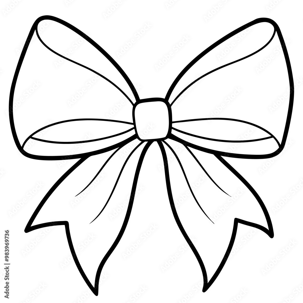 packing bow ribbon outline coloring book page line art drawing packing bow ribbon outline coloring book page line art drawing