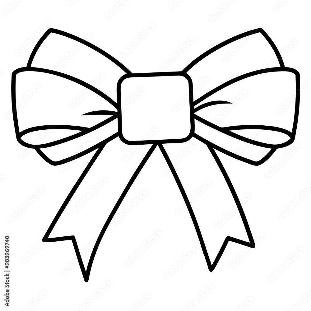 packing bow ribbon outline coloring book page line art drawing packing bow ribbon outline coloring book page line art drawing