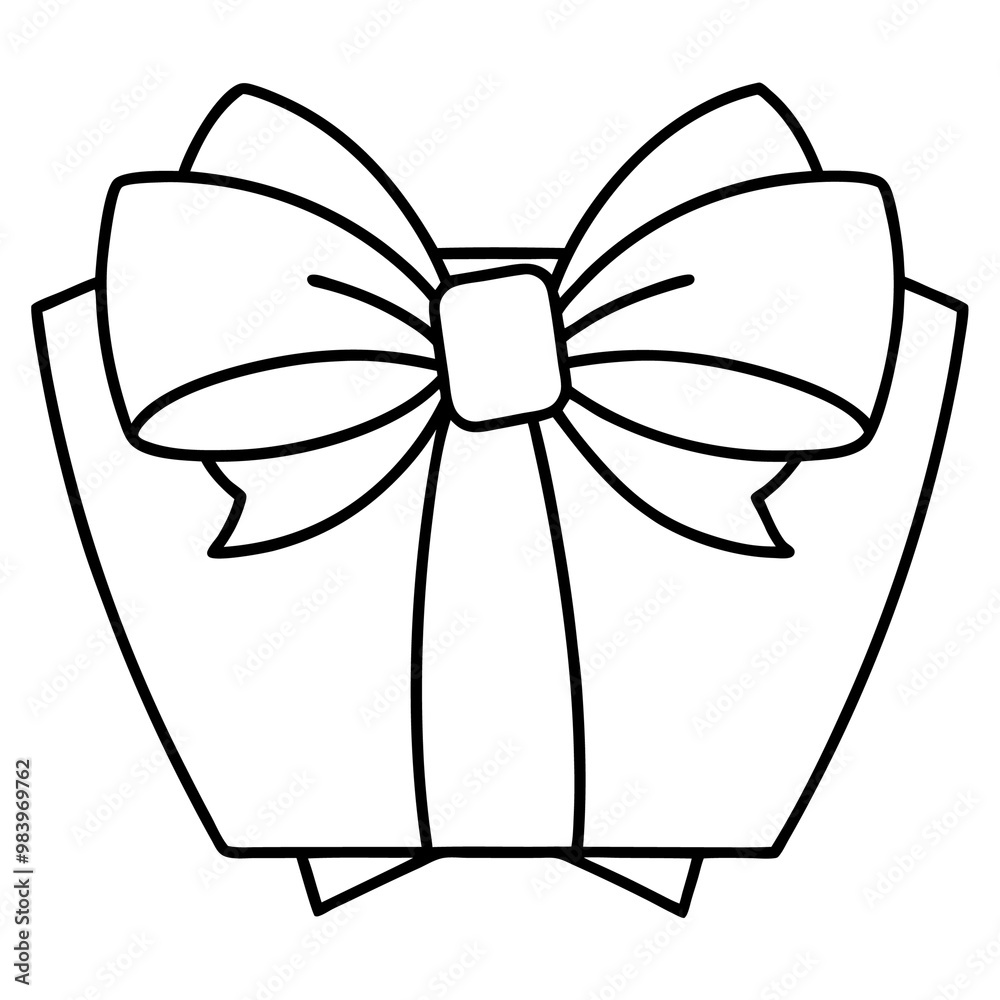 packing bow ribbon outline coloring book page line art drawing packing bow ribbon outline coloring book page line art drawing