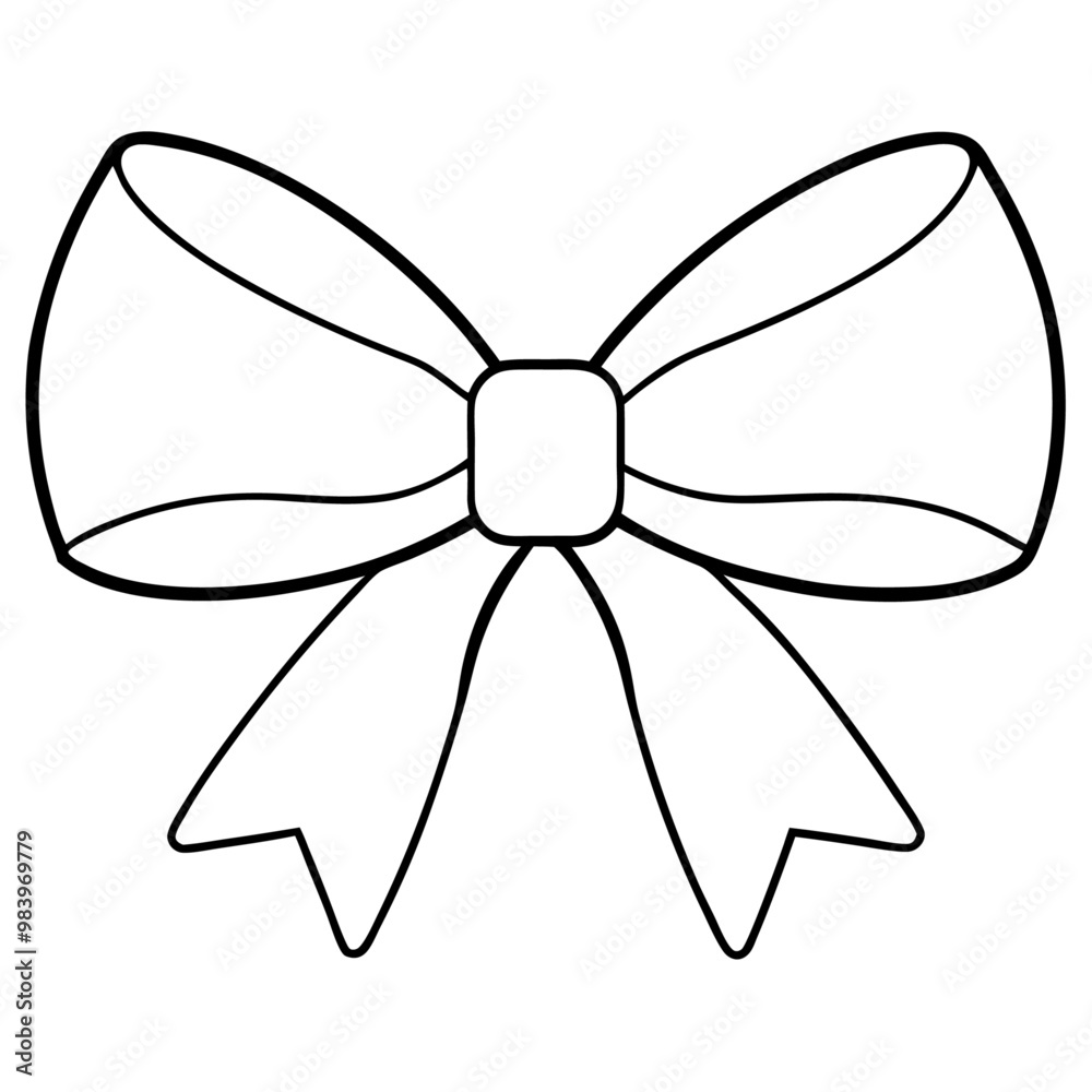 packing bow ribbon outline coloring book page line art drawing packing bow ribbon outline coloring book page line art drawing