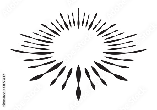 Sunburst element firework logo Vector Illustration