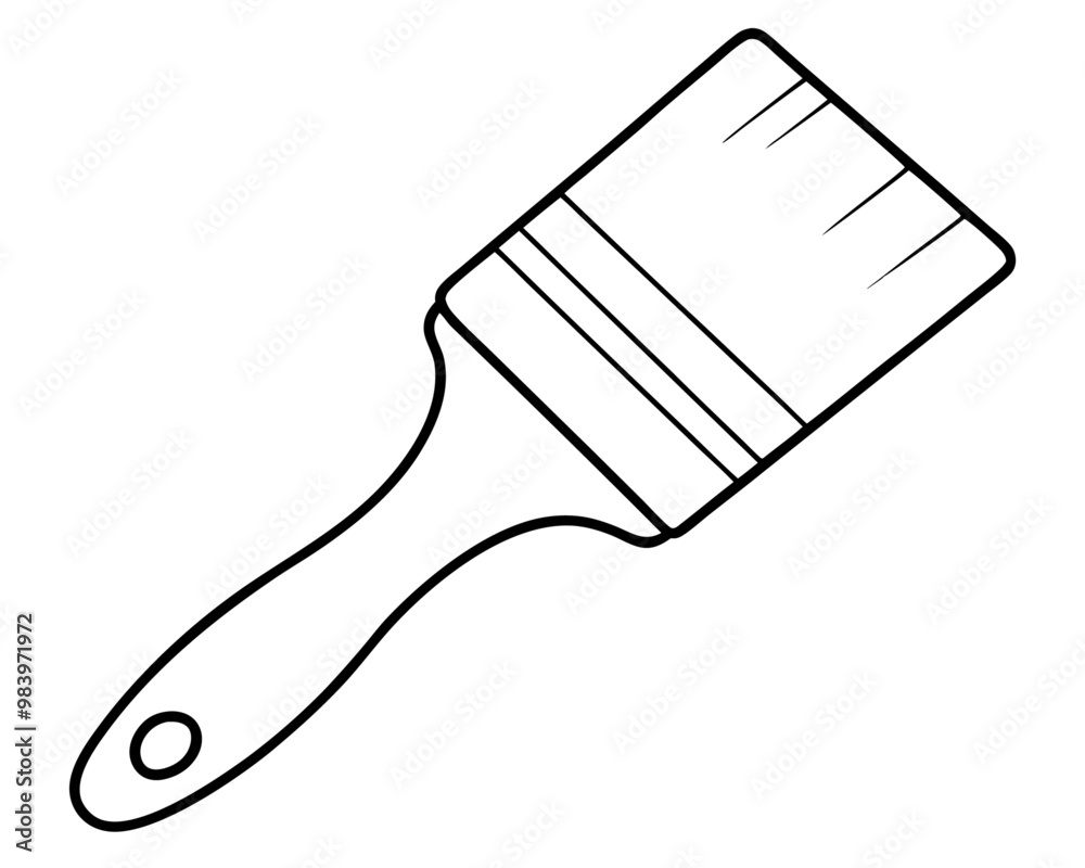 paint brush outline coloring book page line art drawing