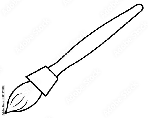 paint brush outline coloring book page line art drawing