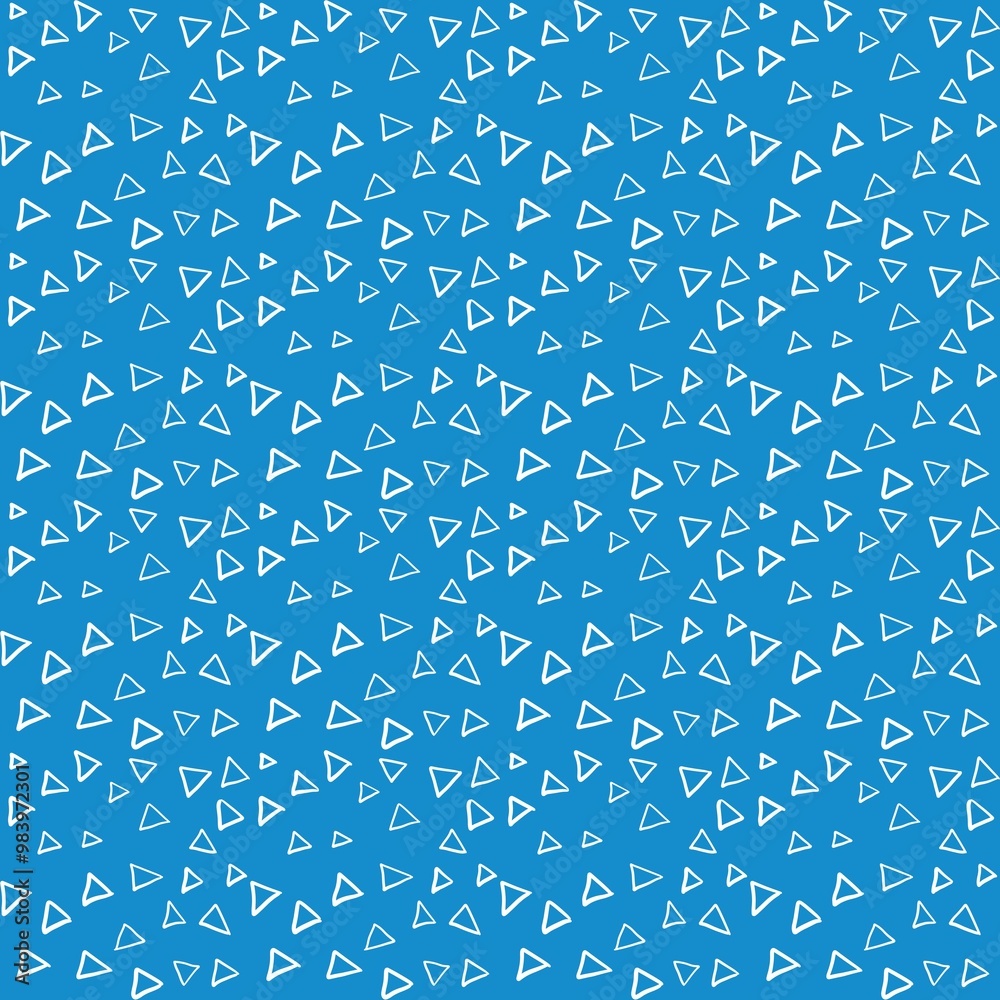 Pattern with blue background and white triangles Pattern with blue background and white triangles