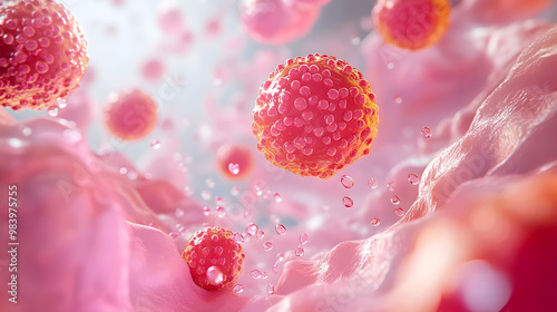 Triglycerides in fat cells An illustration of triglyceride molecules being stored