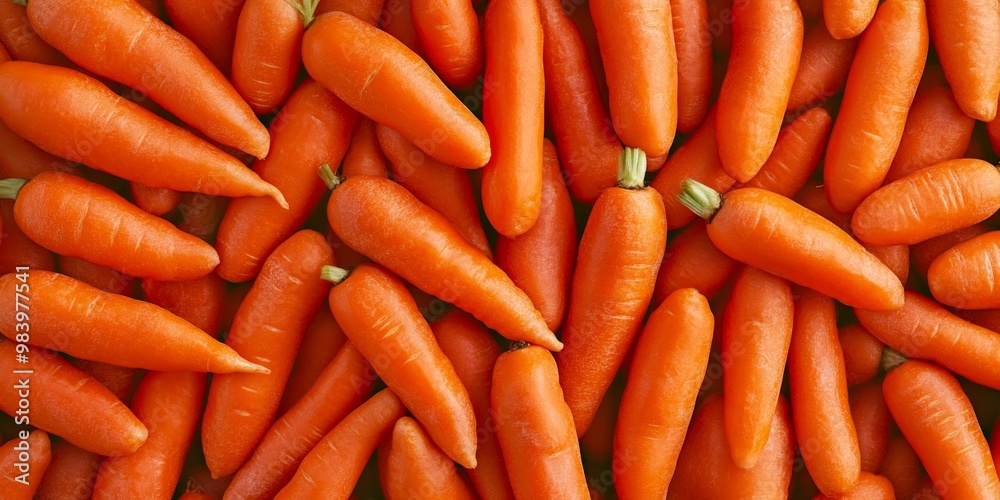 Fresh and vibrant carrots are arranged in a beautiful display. Their bright orange color enhances any culinary project. Perfect for healthy recipes and farm fresh cooking. AI Fresh and vibrant carrots are arranged in a beautiful display. Their bright orange color enhances any culinary project. Perfect for healthy recipes and farm fresh cooking. AI