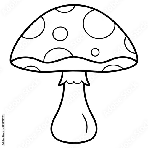 poisonous mushroom outline coloring book page line art drawing photo