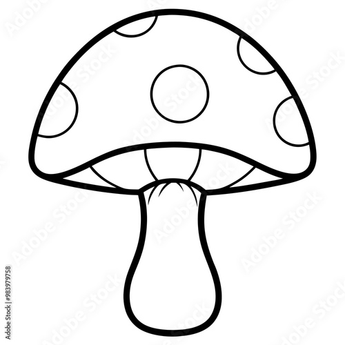 poisonous mushroom outline coloring book page line art drawing