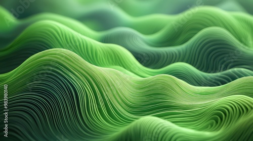 Abstract Organic Green Color Full Lines Wallpaper Background Illustration Representing Ecology and Nature Concepts in a Modern, Minimalist Design photo