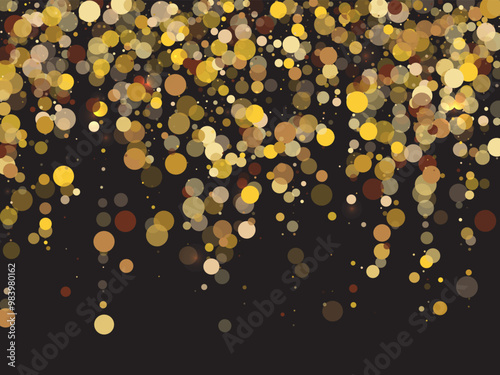 Realistic star shower on transparent night sky background. Little starburst spangles Christmas decoration confetti. 