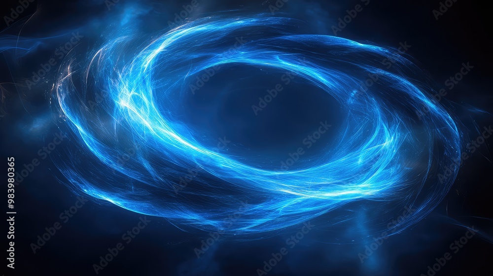 Naklejka premium Abstract Blue Swirls with Tornado Wind Effect Isolated on Transparent Background