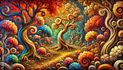 Wallpaper Mural Mystical Fall Forest of Colors Torontodigital.ca