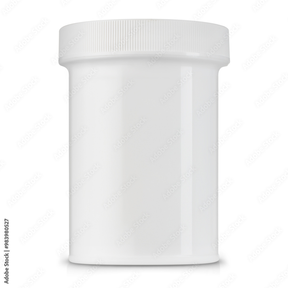 blank white plastic jar isolated on white background blank white plastic jar isolated on white background