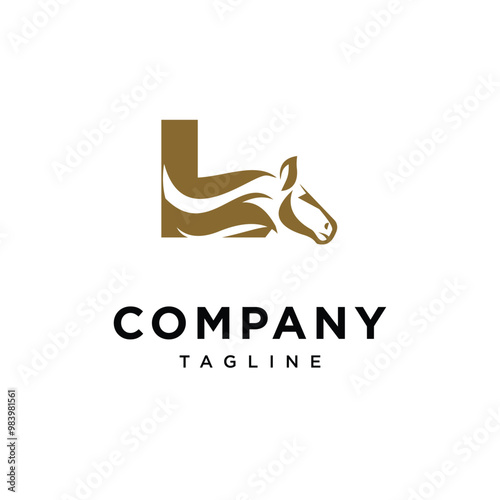 Letter L Elegant Equestrian logo icon vector