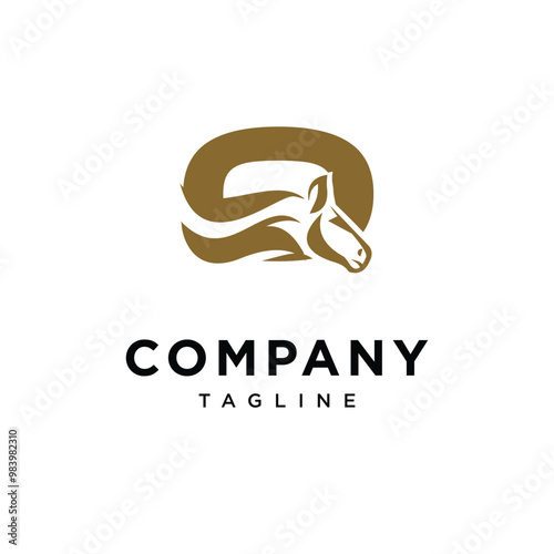 Letter O Elegant Equestrian logo icon vector