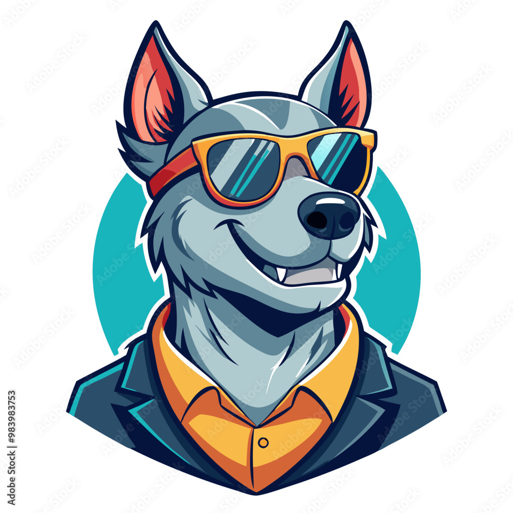 Fototapeta premium Cartoon Dog Character Head Portrait in Avatar Style 