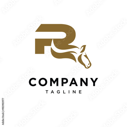 Letter R Elegant Equestrian logo icon vector