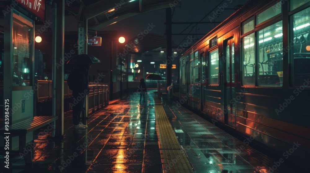 train station at night train station at night